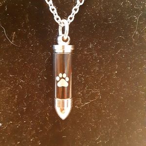 Furbabie paw ash urn necklace